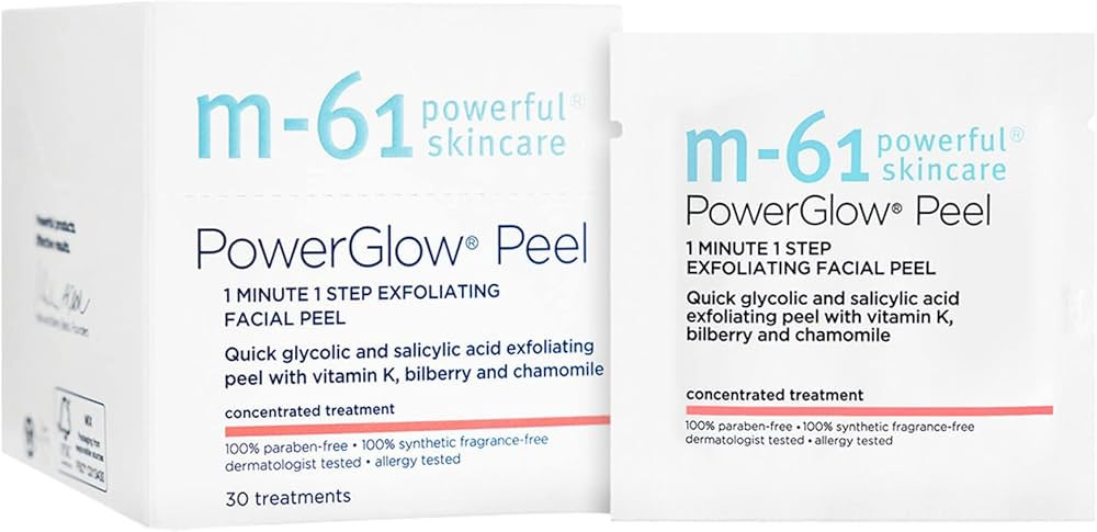 m-61 PowerGlow Peel | Exfoliating Facial Peel Pad With Glycolic and Salicylic Acid. 1 Minute, 1 S... | Amazon (US)