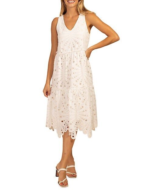 Enjoy Eyelet Cotton Knee-Length Dress | Saks Fifth Avenue