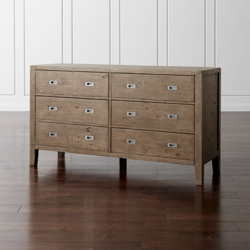 Morris Ash Grey 6-Drawer Dresser + Reviews | Crate and Barrel | Crate & Barrel