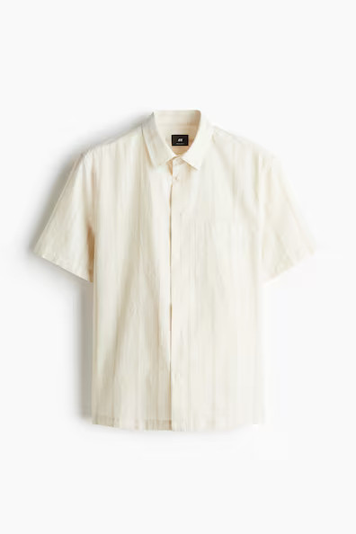 H & M - Regular-Fit Short-Sleeved Shirt - White | H&M (US + CA)