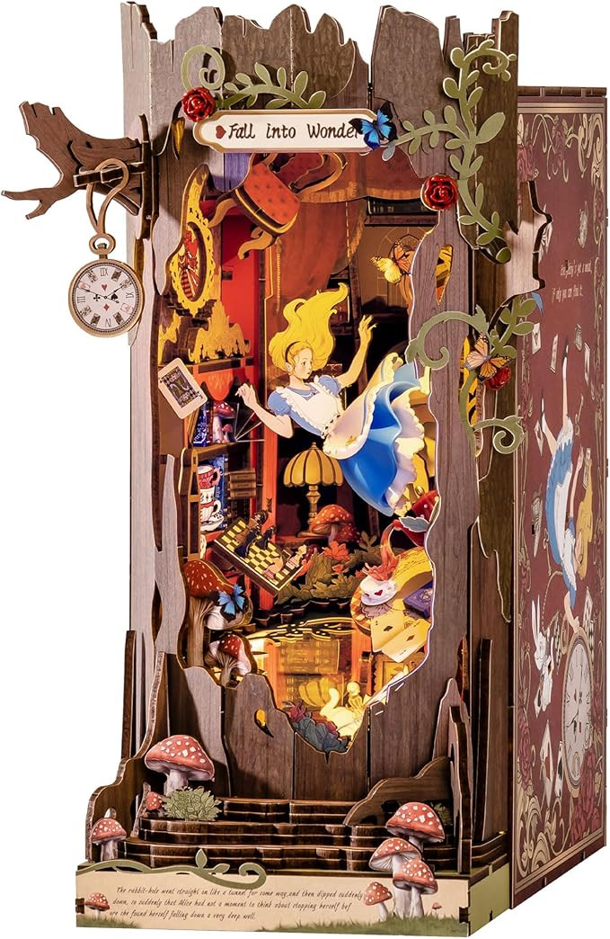 Rolife Book Nook Kit Fall into Wonder DIY Miniature Kit, 9.9" Tree Hollow Booknook 3D Wooden Puzz... | Amazon (US)