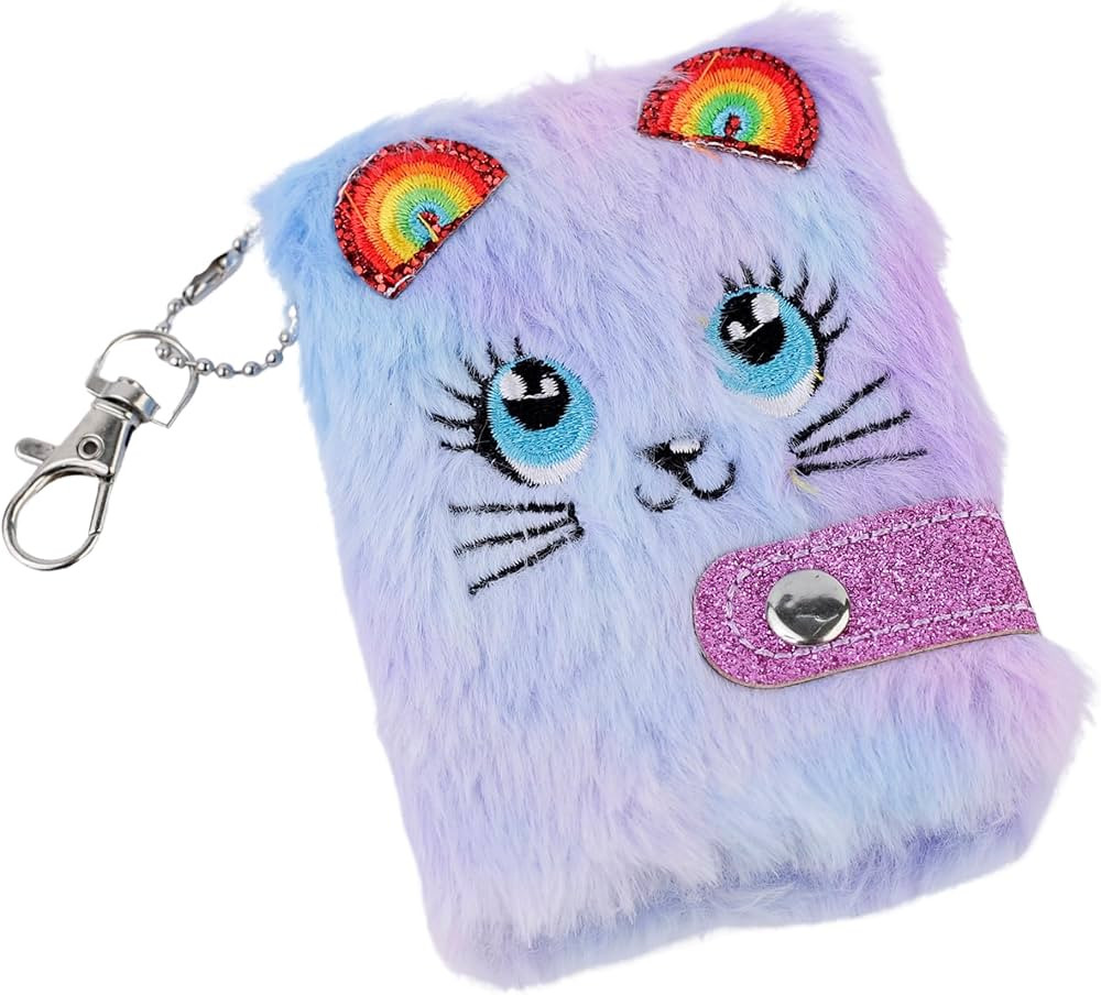 Mini Cute Cat Plush Pocket Journal with Blank Inner Paper: Thicken Diary with Lock & Keychain, Pe... | Amazon (US)