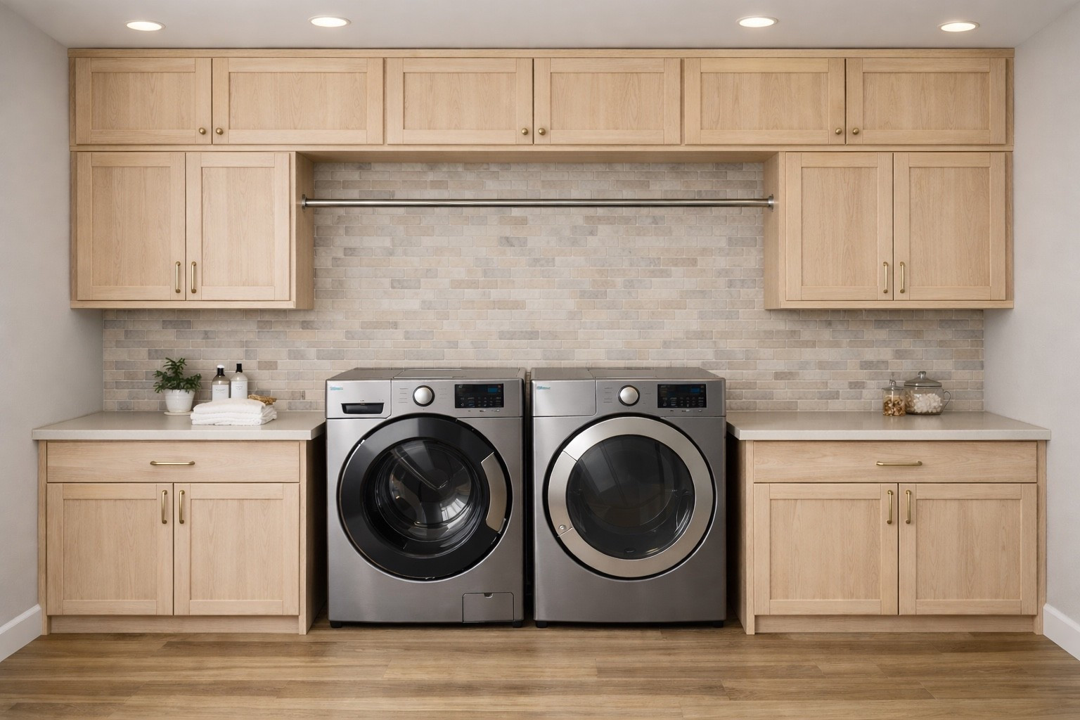 a little laundry room inspiration with cabinets from Home Depot 🧺 

#ltkhomedecor #homereno #homerenovations 

#LTKHome