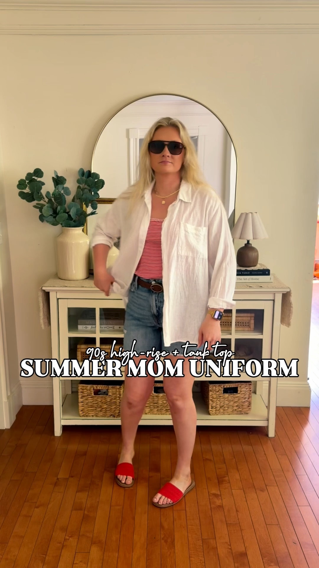 The older I get, the more I appreciate a good outfit formula. 🤎☀️

Something easy. Something comfortable. Something that works whether I’m headed to a game, grabbing groceries, chasing kids around the yard, or squeezing in a coffee run between it all.

For me, it’s always the same combo:
✨ 90s high-rise shorts
✨ A basic tank
✨ An oversized linen button-down
✨ Comfortable sandals
✨ A few simple accessories

Effortless, comfortable, and still feels put together—which is basically the goal of motherhood fashion. 😂

Everything is linked if you’re building your own summer mom uniform. 🤍

#summerstyle #momfashion #walmartfinds #casualoutfitideas #summermom