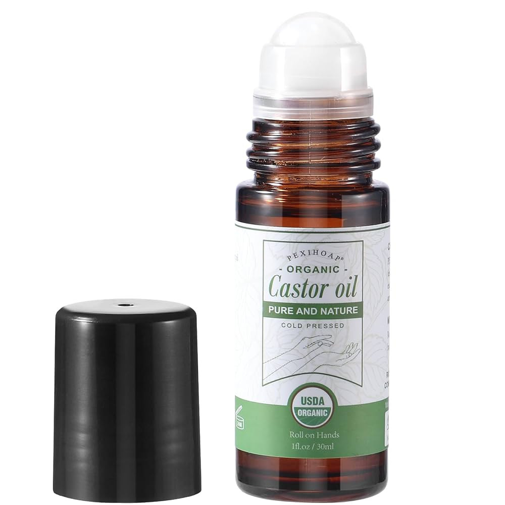 Castor Oil Roll on for Waist Belly Body Skin, Certified Organic Pure Cold Pressed Body Castor Oil... | Amazon (US)