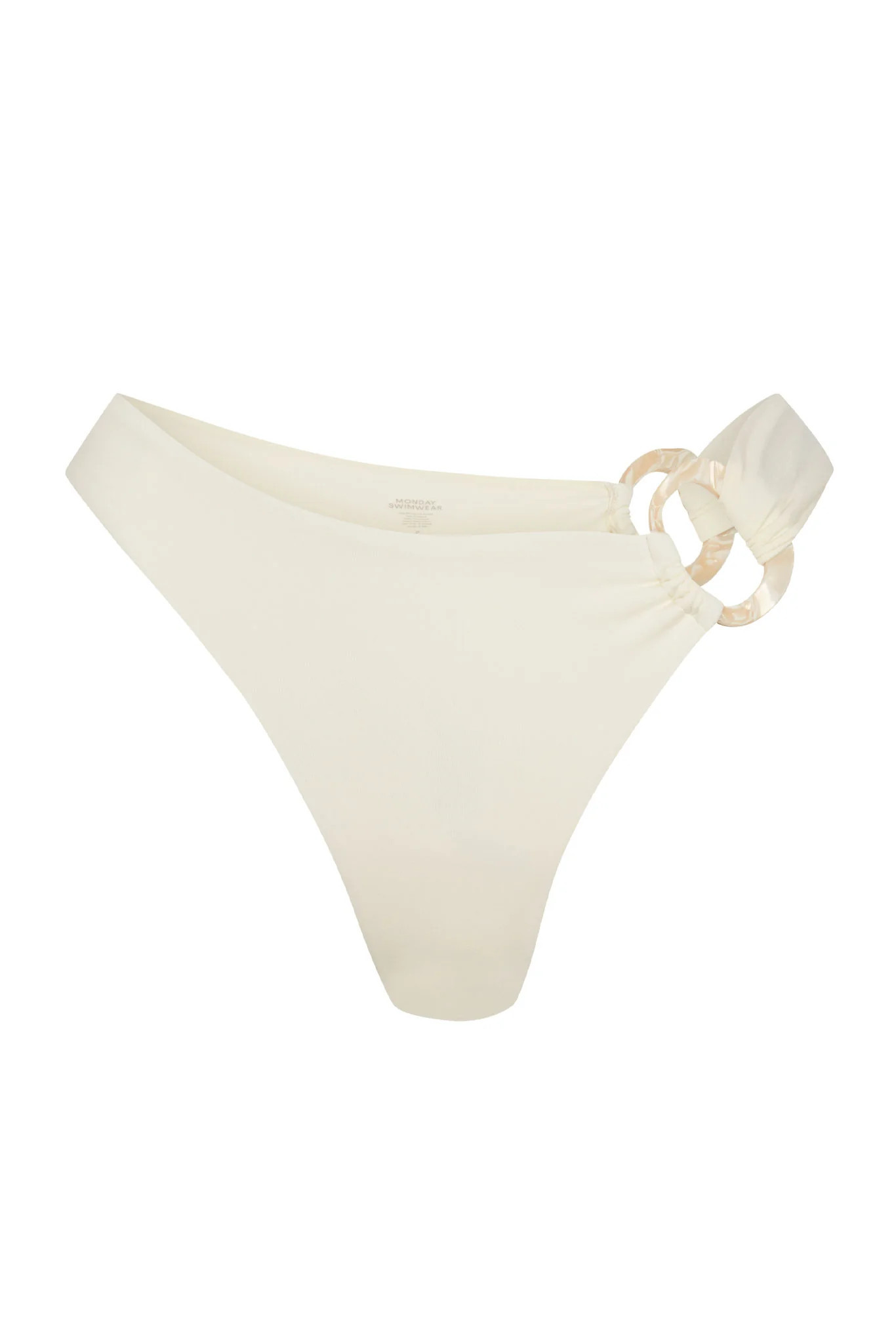 Bronte Bottom - Ivory w/ Pearl Ring | Monday Swimwear