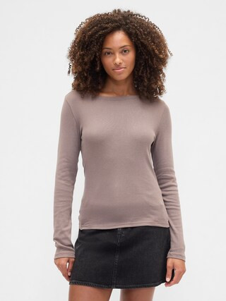 Modern Ribbed Boatneck T-Shirt | Gap Factory