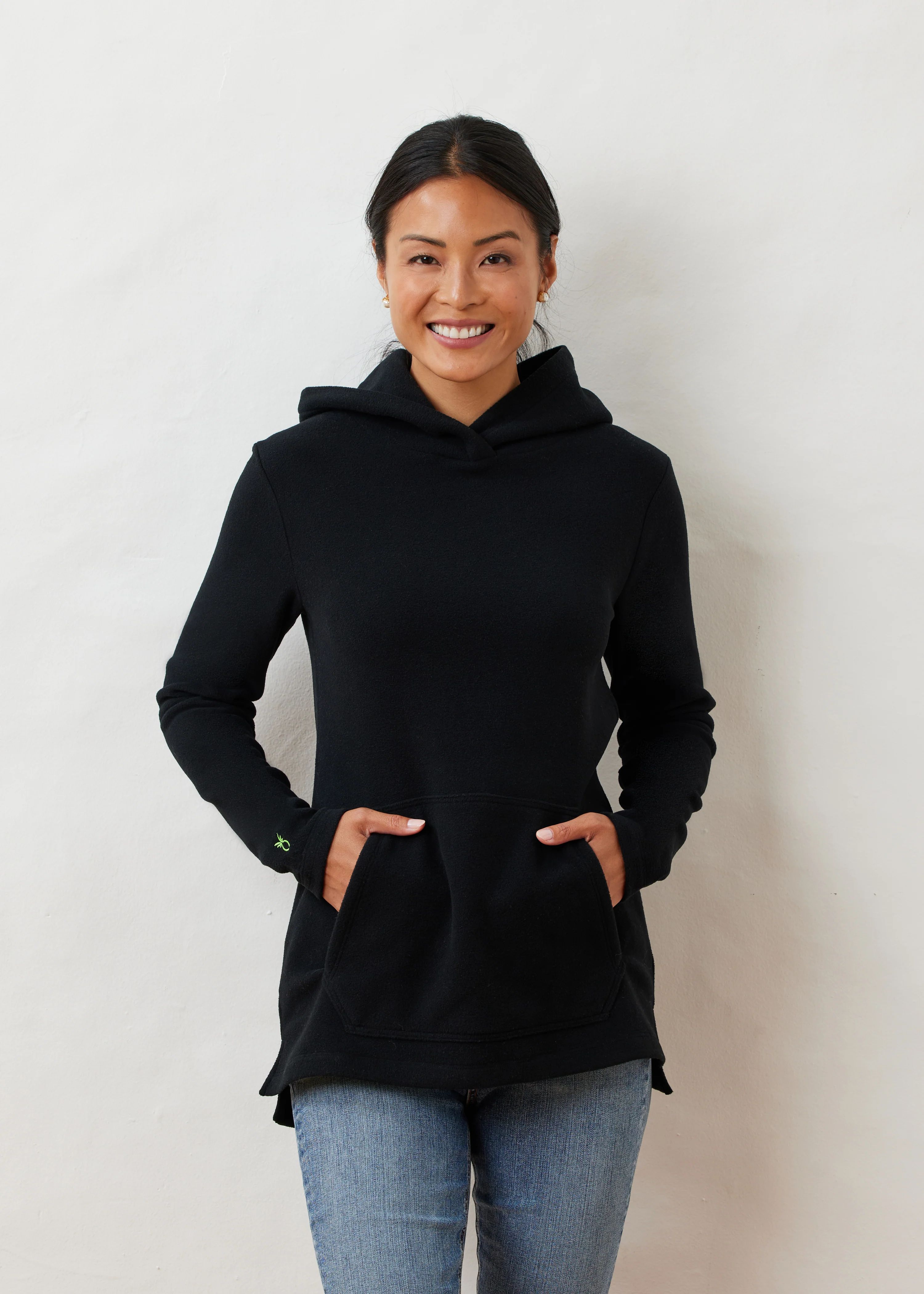 Highland Hoodie in Vello Fleece (Black) | Dudley Stephens