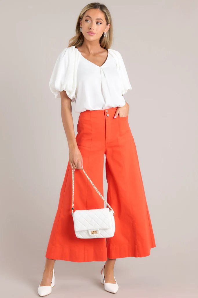 Too Complicated Ivory Puff Sleeve Top | Red Dress