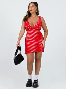 Nellie Mini Dress Red Polka Dot | Princess Polly US