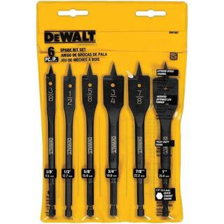 DEWALT Heavy Duty Wood Boring Spade Bit Set (6-Piece) DW1587  Y | The Home Depot