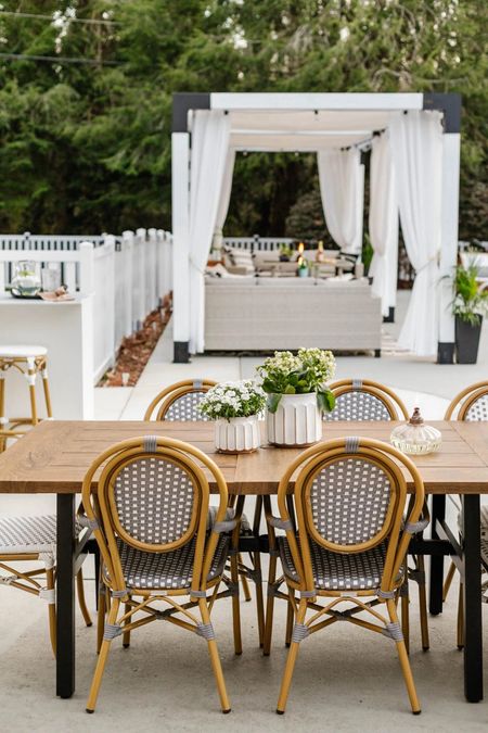 Seriously the best outdoor dining table ever! And I finally found outdoor French bistro chairs in stock. Run! 

Planter, outdoor chairs, outdoor furniture, patio furniture, patio chairs, Walmart, Overstock, Target 

#LTKsalealert #LTKSeasonal