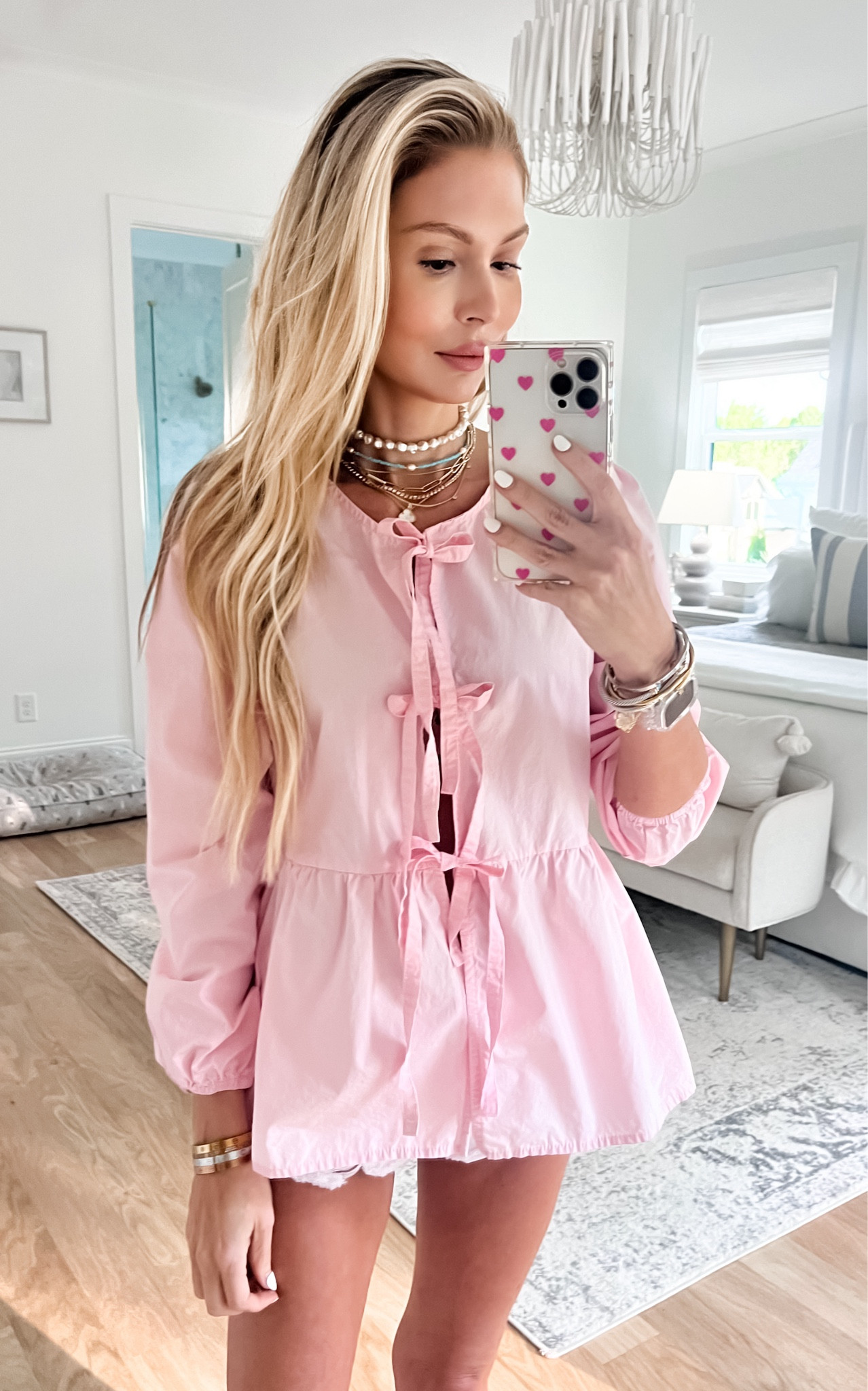 Amazon top 
Babydoll tie front bow top viral 
Pink girlie top 
Wearing size XS 

#LTKFindsUnder50 #LTKFindsUnder100