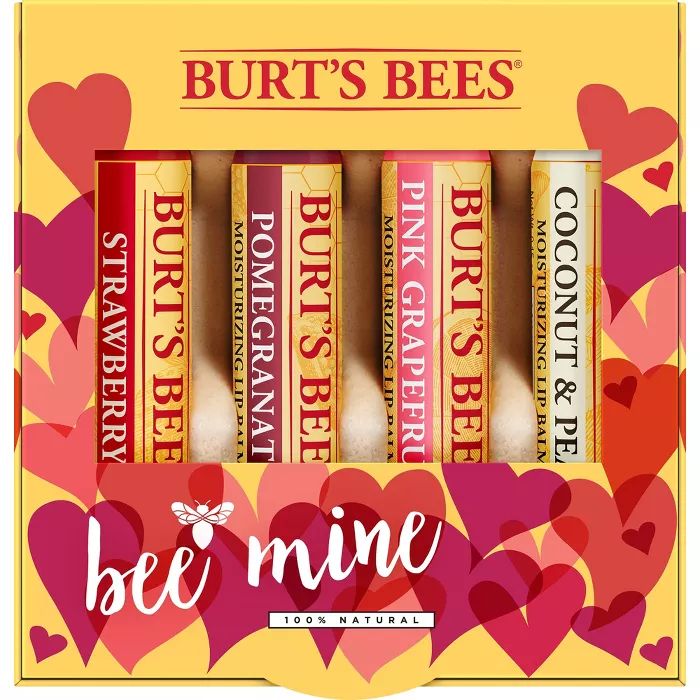 Burt's Bees Valentines Seasonal Lip Balms - 4ct/0.15oz | Target