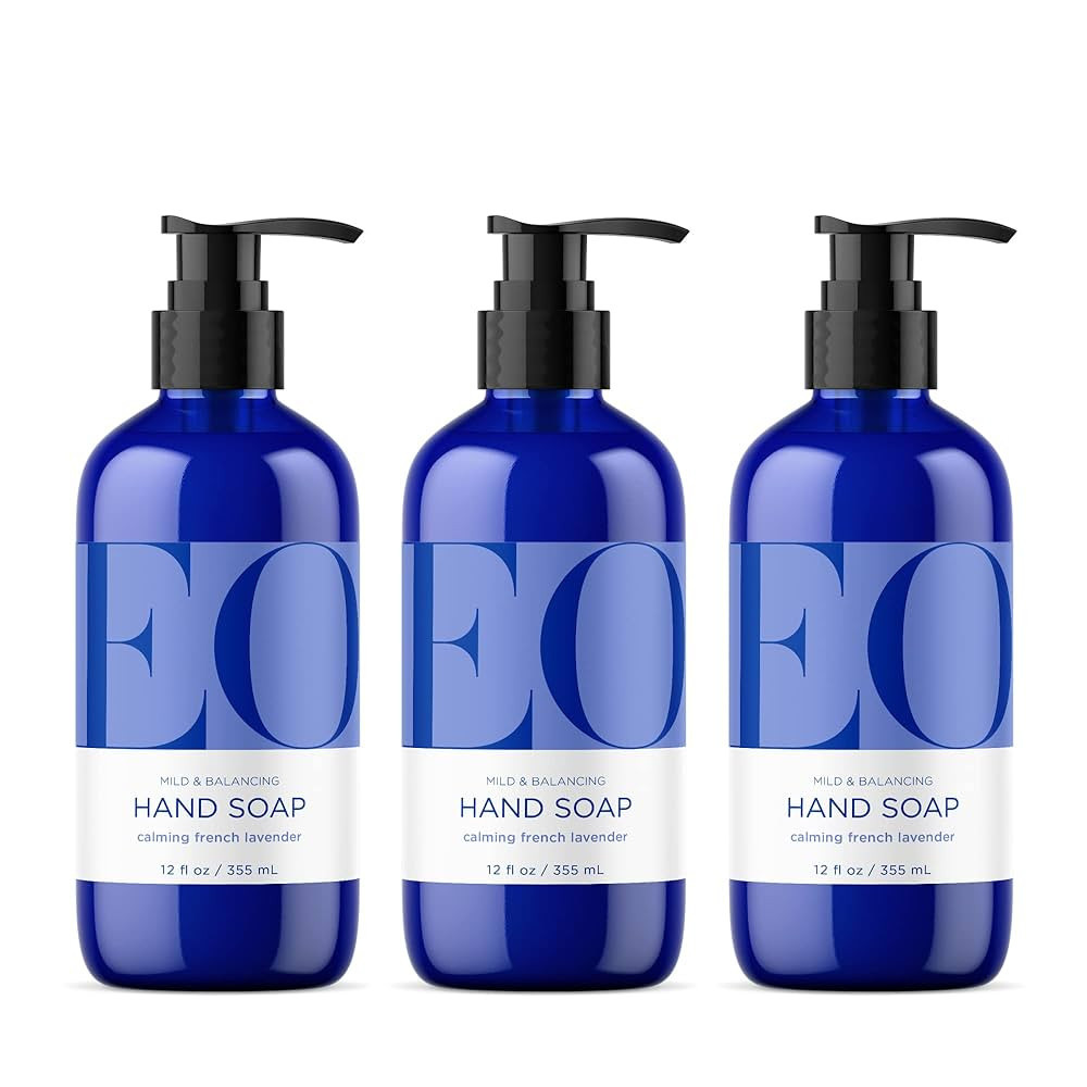 EO Liquid Hand Soap, 12 Ounce (Pack of 3), French Lavender, Organic Plant-Based Gentle Cleanser w... | Amazon (US)