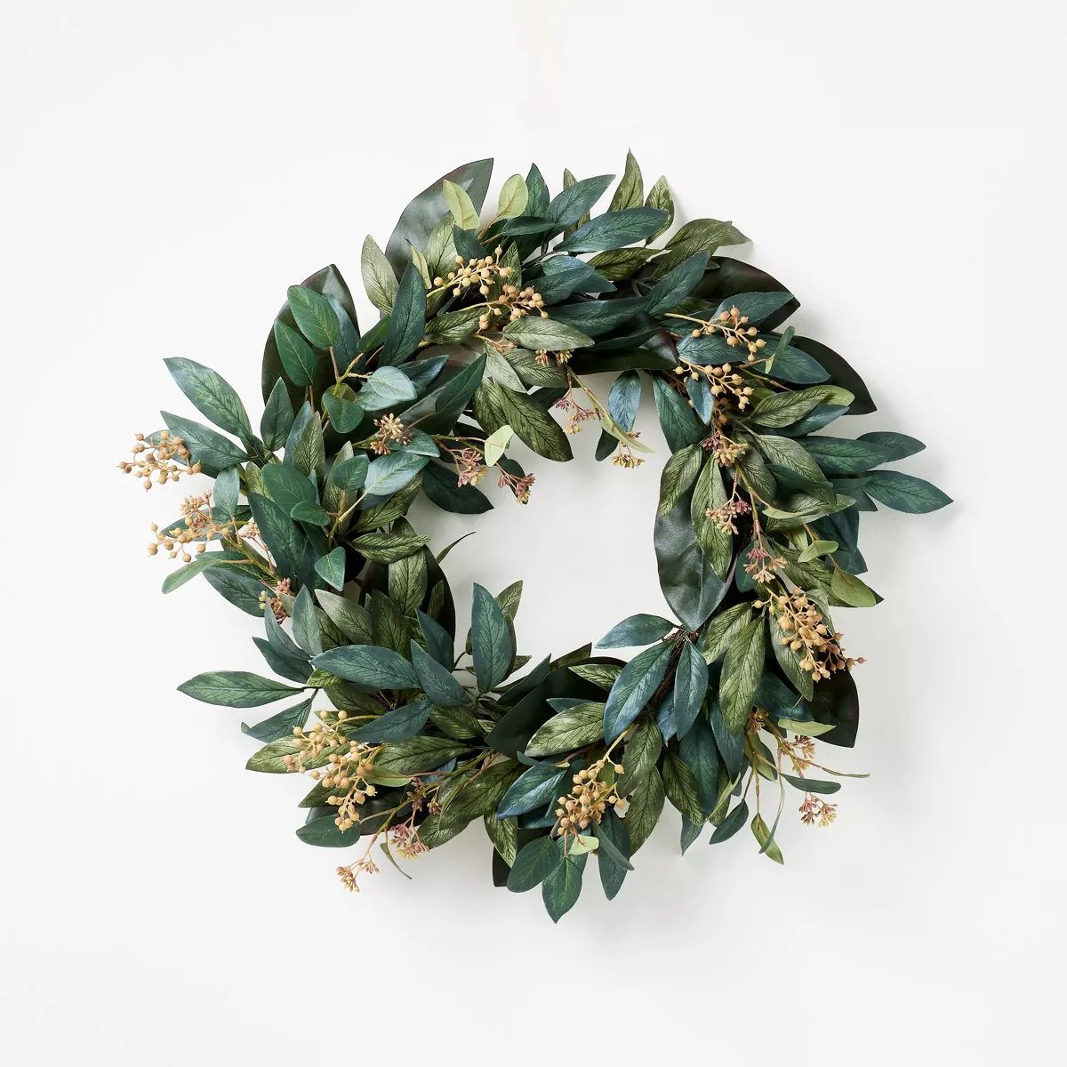 26" Mixed Eucalyptus Wreath Green - Threshold™ designed with Studio McGee | Target