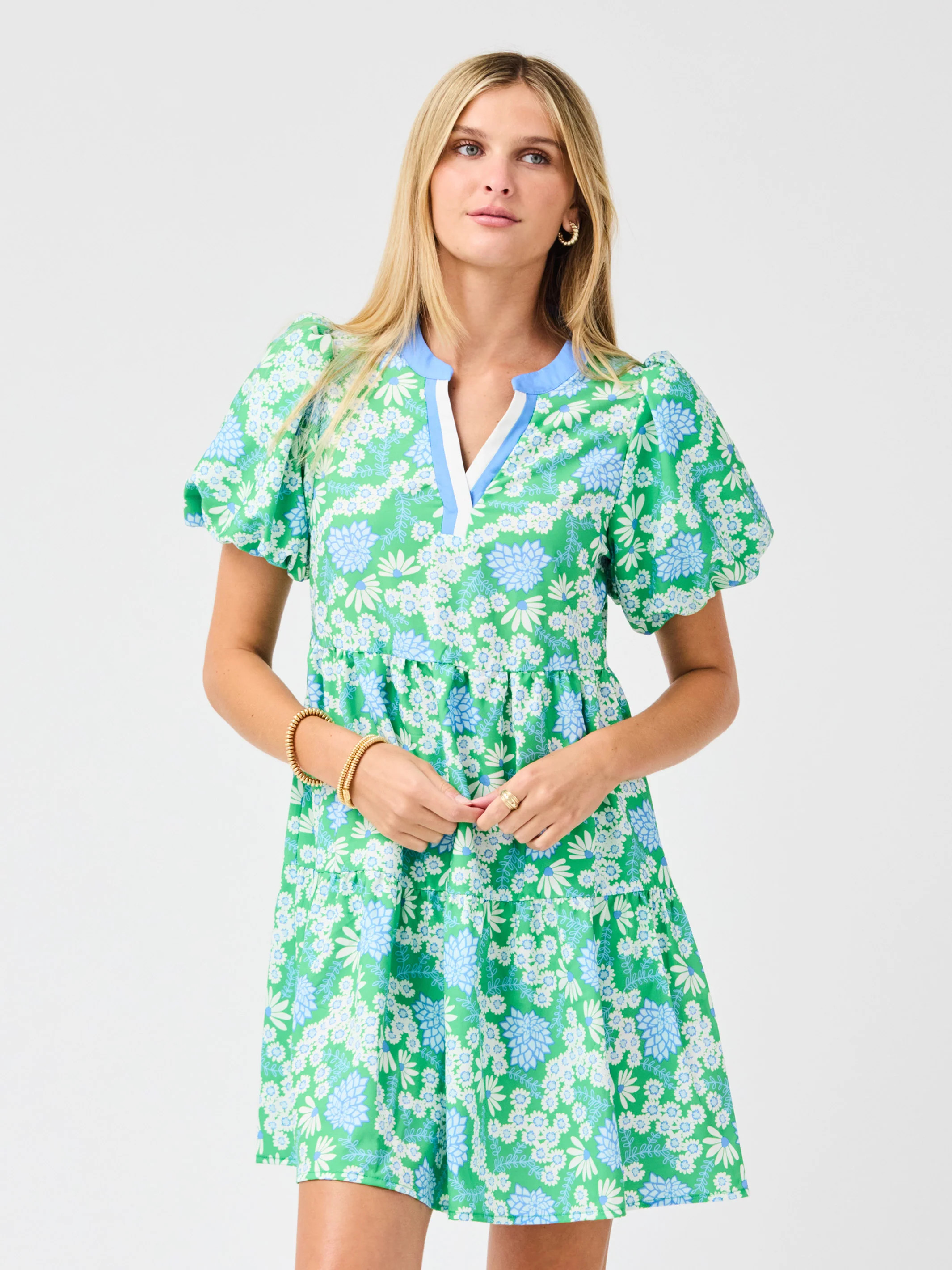 Kinsley Mini Dress | Daisy Chain Green | Mary Square