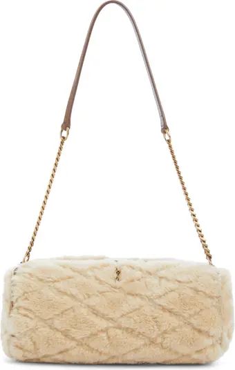 Small Sade Quilted Genuine Shearling Tube Bag | Nordstrom
