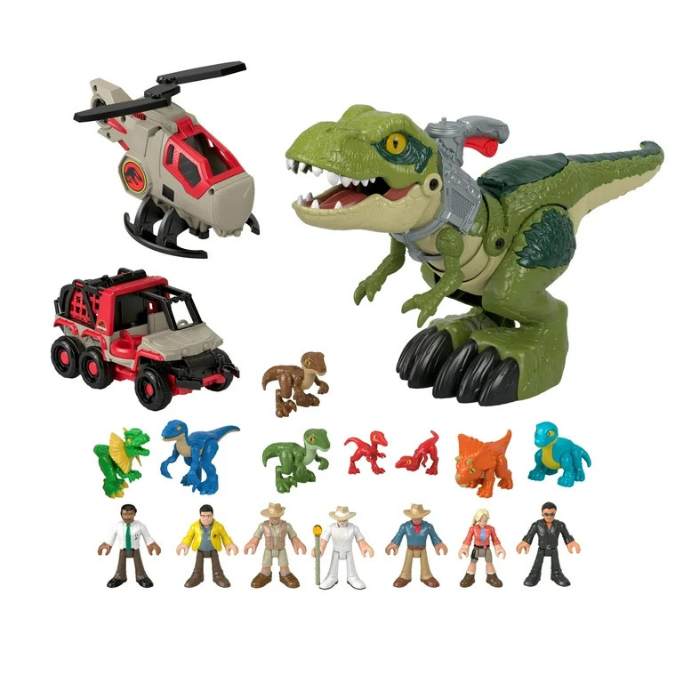 Jurassic World Imaginext Playset, Includes 9 Dinosaurs, 7 Figures, and 2 Vehicles, for Kids Ages ... | Walmart (US)