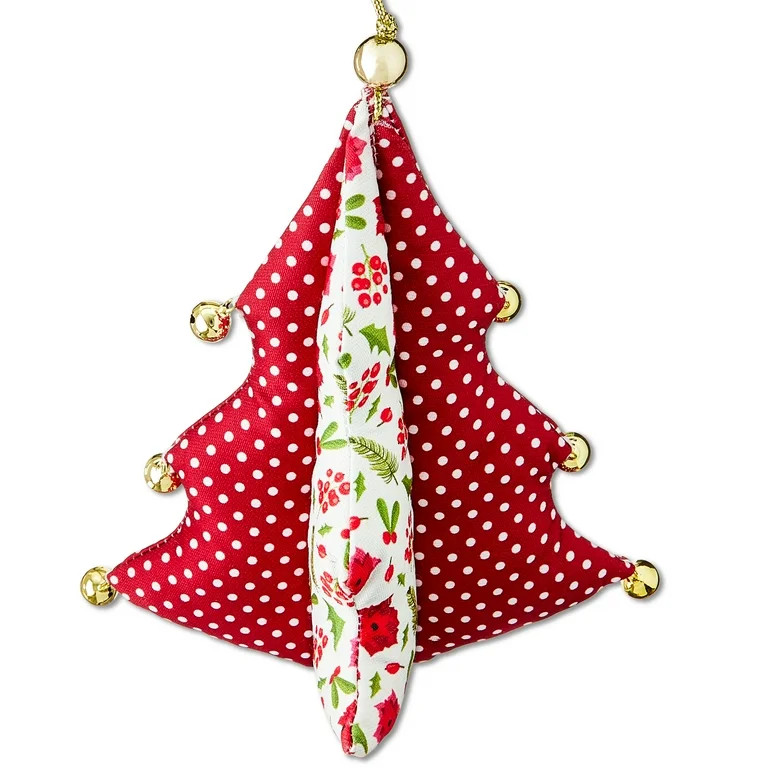 Red Fabric Tree Christmas Ornament, 5.5", by Holiday Time | Walmart (US)