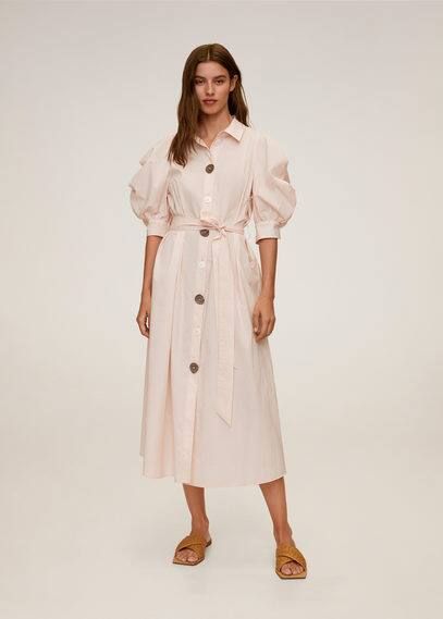 Poplin buttoned dress | MANGO (UK)