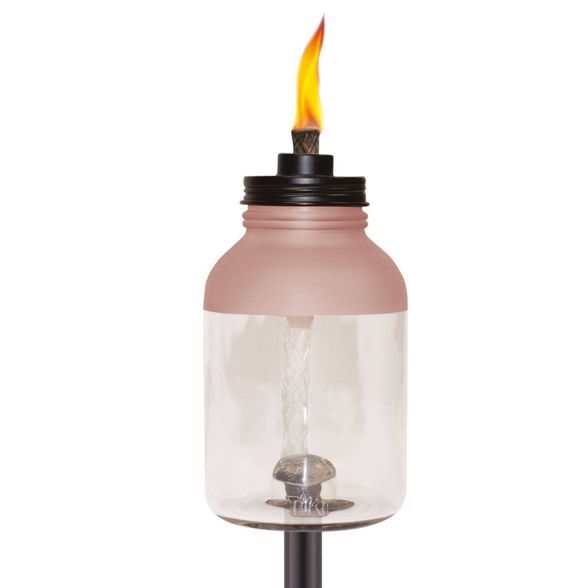 Frosted Glass Jar StepNStall Outdoor Torch - TIKI | Target
