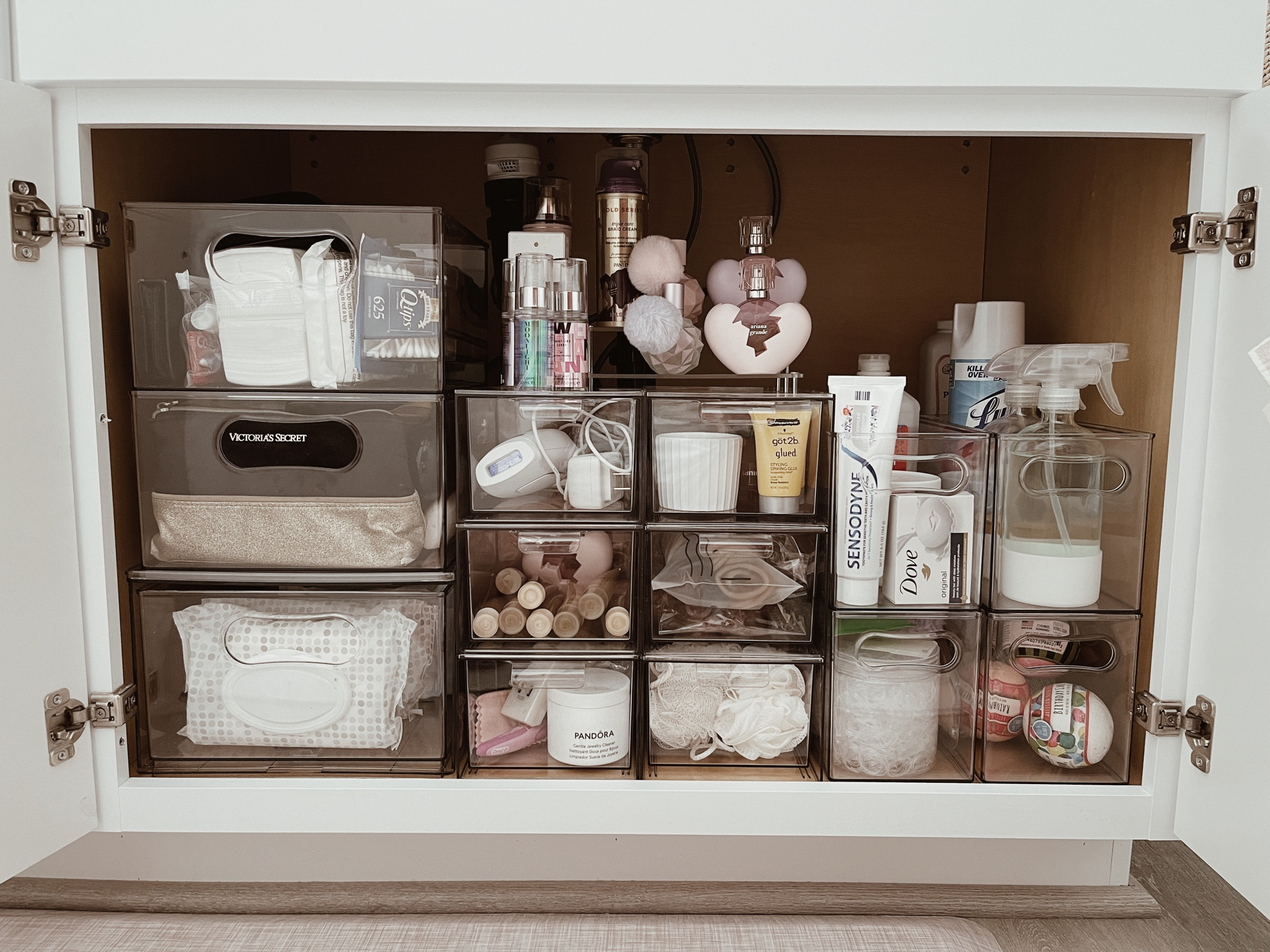 Re-arranging Under bathroom sink.
#bathroom #organization #bathroominspo

#LTKstyletip #LTKhome #LTKover40