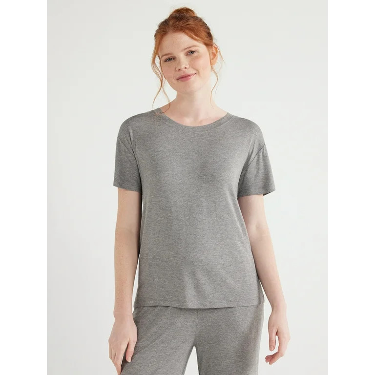Joyspun Women's Short Sleeve Knit Sleep T-Shirt, Sizes S to 3X | Walmart (US)