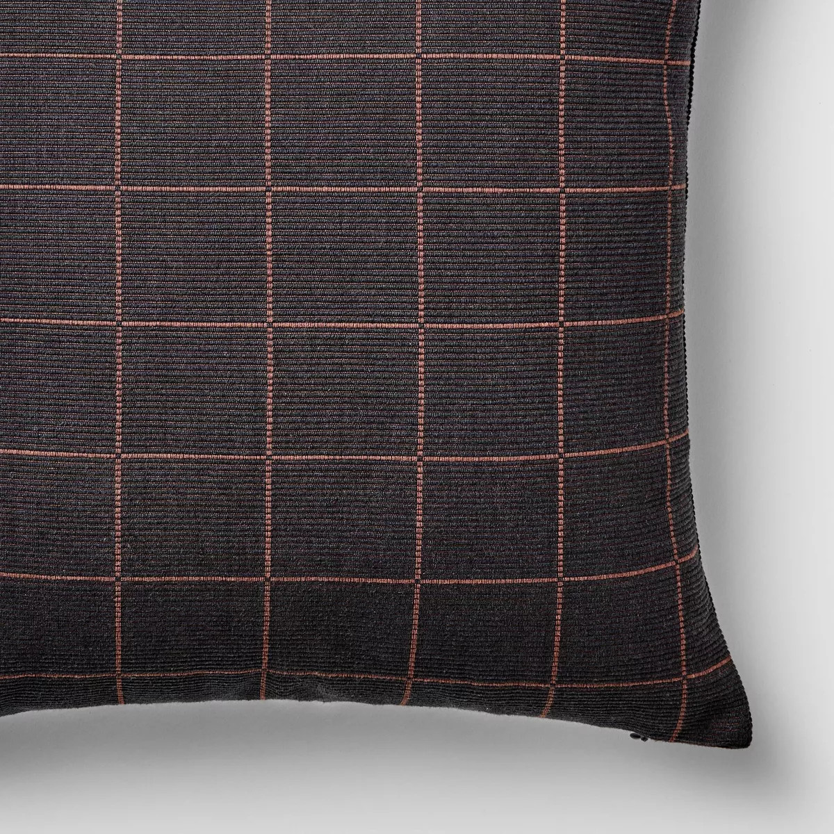 Square Woven Grid Pillow Navy/Burgundy - Threshold\u2122 designed with Studio McGee | Target