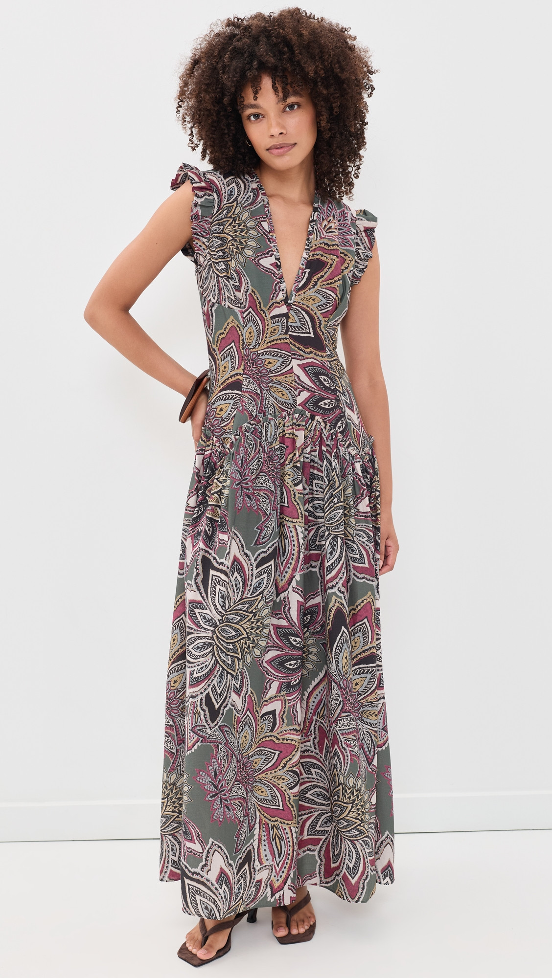 FARM Rio Tapestry Flowers Maxi Dress Tapestry Flower Dark Green XXS | Shopbop