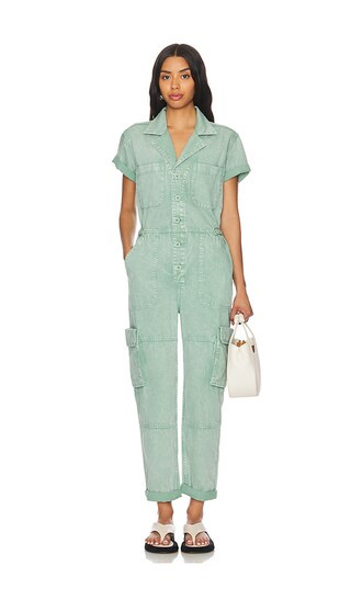 Grover Cargo Jumpsuit in Aloe Snow | Revolve Clothing (Global)