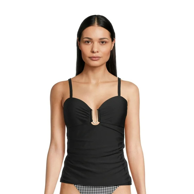 Time and Tru Women's and Women's Plus Ruched Tankini Swim Top, Sizes S-3X | Walmart (US)