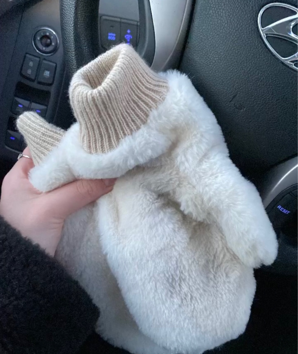 The perfect neutral fuzzy and warm mittens that actually keep your hands warm