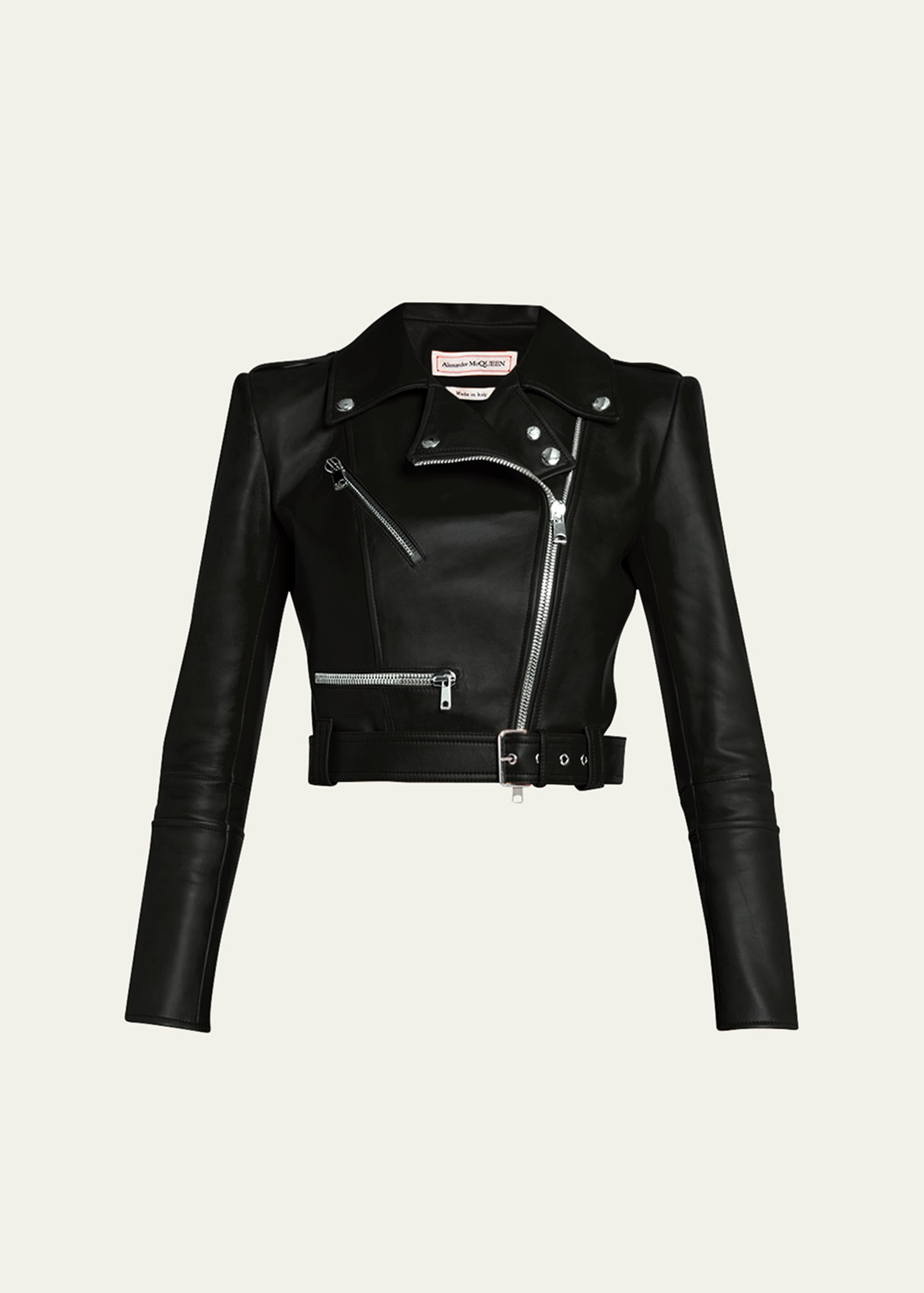Cropped Leather Biker Jacket | Bergdorf Goodman