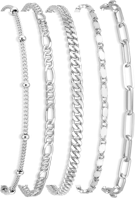 Gokeey Gold Bracelets Set for Women Non Tarnish Trendy,14K Gold Plated Dainty Stackable Paperclip... | Amazon (US)