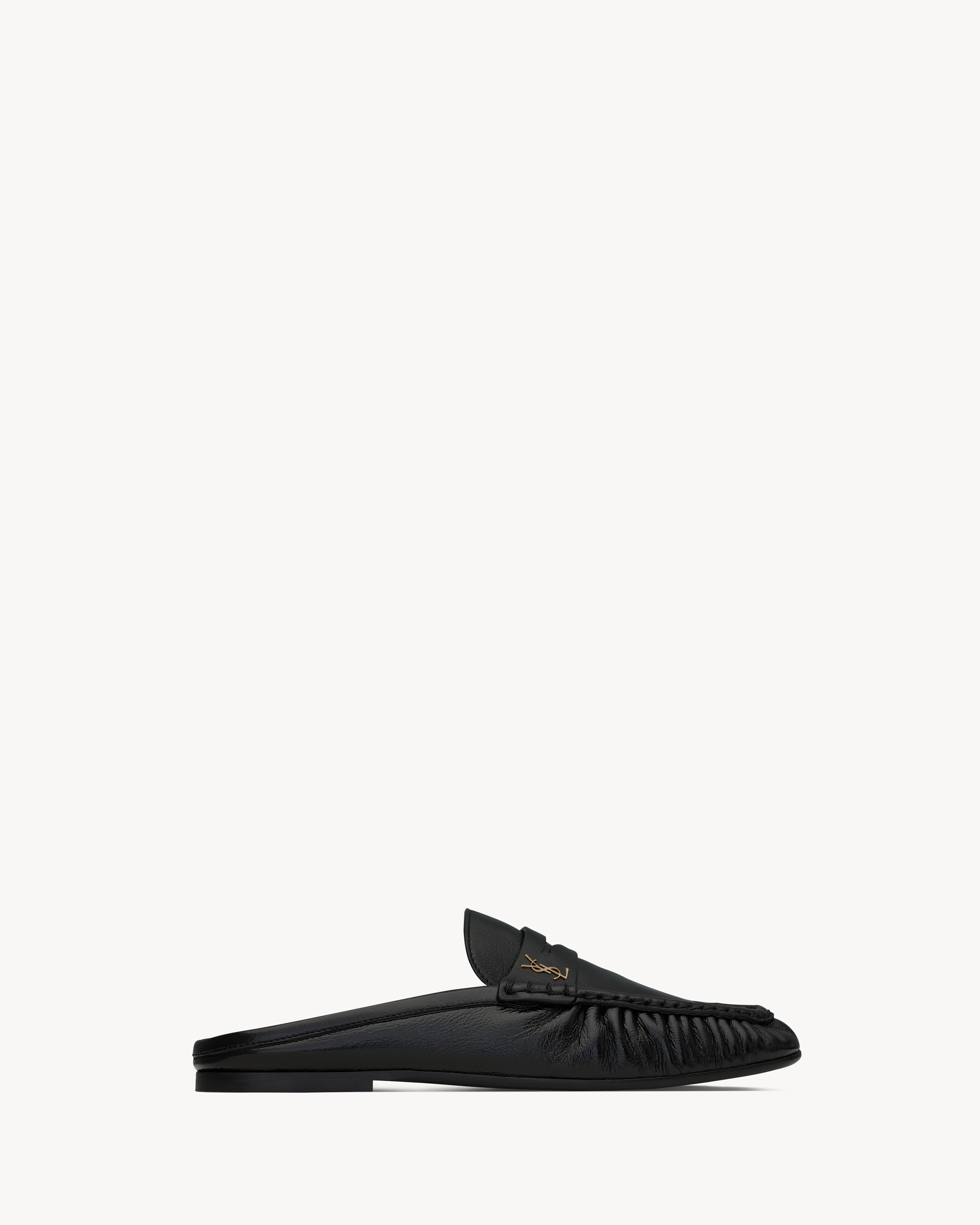 LE LOAFER mules in shiny creased leather | Saint Laurent Inc. (Global)