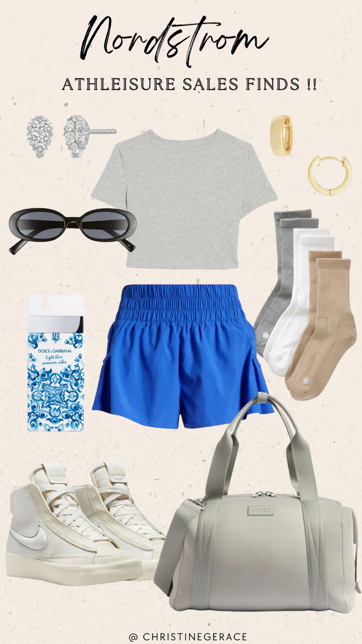 Nordstrom Summer Sales finds ! Athleisure outfit, gym outfit, activewear, summer sales, sunglasses, duffle bag, sneakers, socks, perfume 

#LTKxNSale #LTKSummerSales #LTKActive