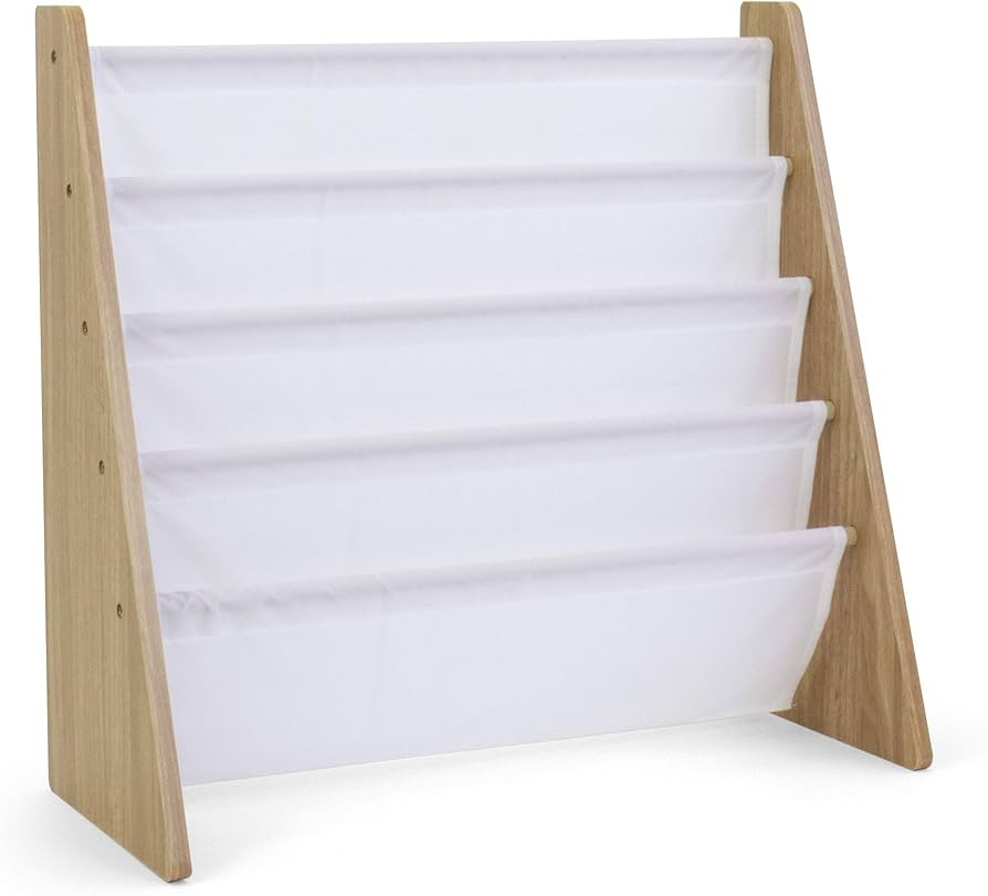 Humble Crew, 4 tier, Natural/White Kids Book Rack Storage Bookshelf with Deep Sleeves, Universal | Amazon (US)
