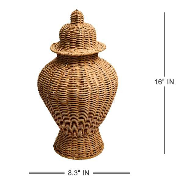 Natural Rattan Ginger Jar, 14" | At Home