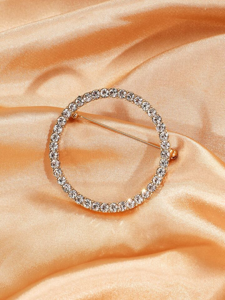1pc Minimalist Style Gold-plated Heart Shaped Brooch With Rhinestone Detail For Women | SHEIN