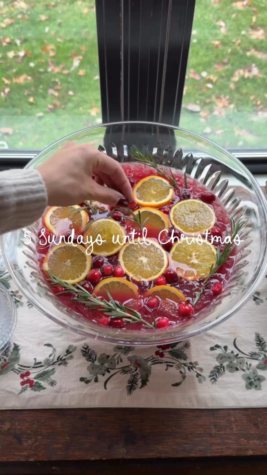 5 Sundays to go !!!! 🥲 we’re just about 1 month away from Christmas. Isn’t that insane!? Wanted to share this cranberry orange sparking punch recipe, perfect for holiday gatherings this year. I made 2 batches in this video, recipe below! 

Ingredients:
❤️4 cups cranberry juice
❤️2 cups orange juice
❤️2 cups ginger ale
❤️1/2 cup pomegranate arils (optional)
❤️Sliced oranges, cranberries & rosemary for garnish
❤️Ice

Instructions:
❤️In a large punch bowl, combine the cranberry juice, orange juice, and sparkling water or ginger ale.
❤️Add ice to chill.
❤️Garnish with orange slices, cranberries, pomegranate arils & rosemary

#Holidayrecipe #christmashosting #hostingtips