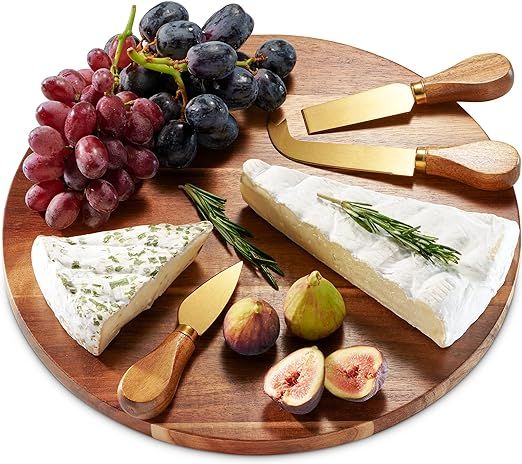 Godinger Cheese Board and Knife Set, Charcuterie Boards for Meat, Acacia Wood Boards with Tools, ... | Amazon (US)