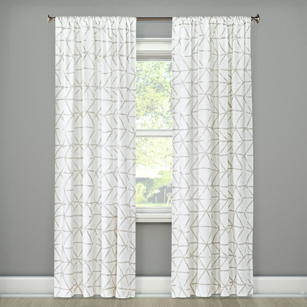 95""x54"" Sketched Triangle Curtain Panel Gray - Project 62 | Target