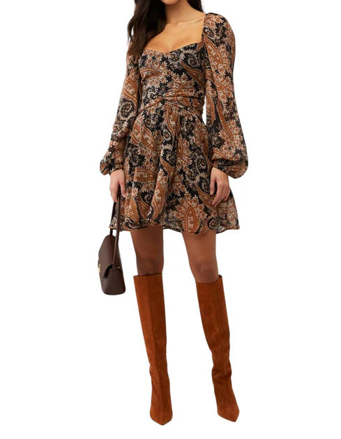 Persian Paradise Mini Dress In Black/brown | Shop Simon