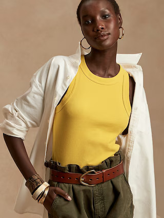 Fitted Ribbed Tank | Banana Republic (US)