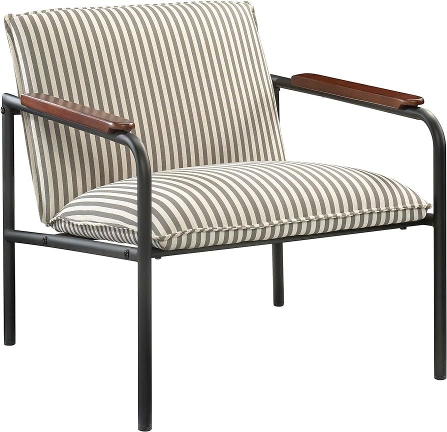 Sauder Vista Key Lounge Chair, L: 26.77" x W: 28.35" x H: 26.77", Metal, Gray/White finish | Amazon (US)