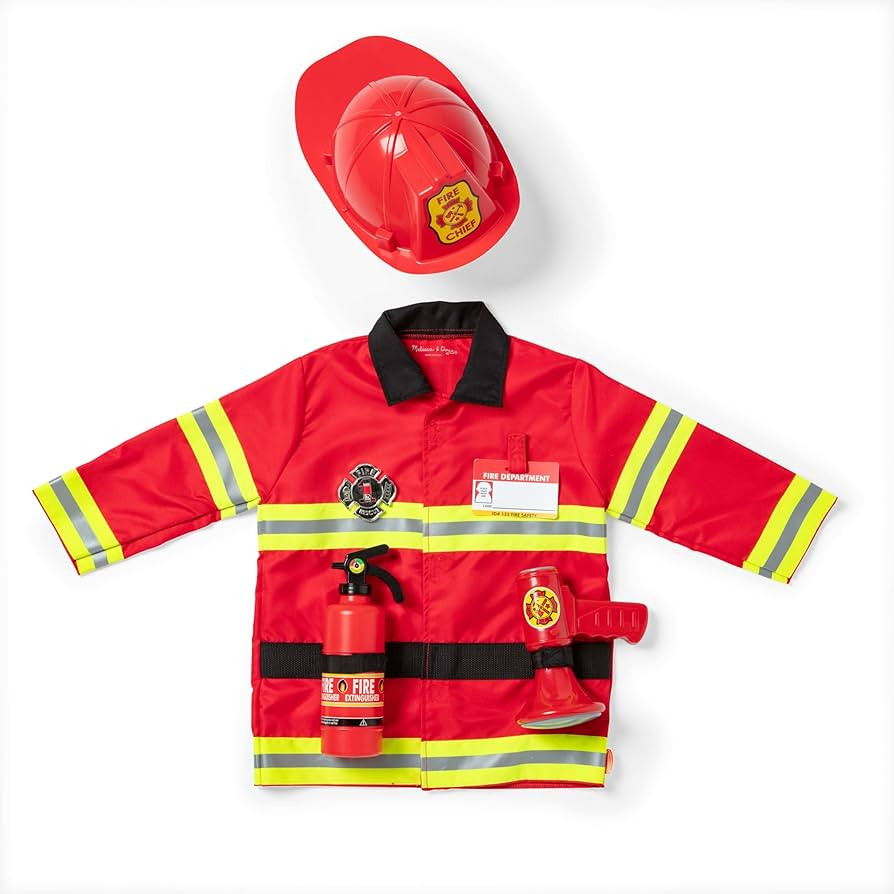 Melissa & Doug Fire Chief Role Play Costume Dress-Up Set Pretend Fire Fighter Outfit With Realist... | Amazon (US)