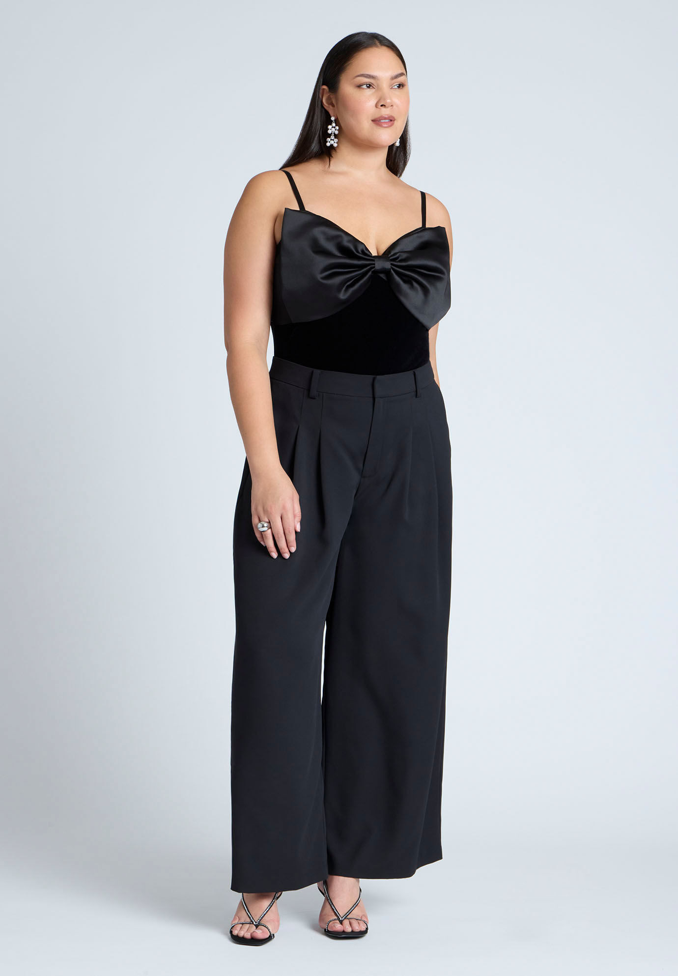 Contrast Bow Bodysuit | Eloquii