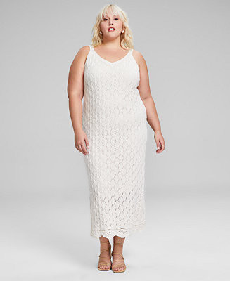 And Now This Trendy Plus Size Crochet Sleeveless Dress, Created for Macy's - Macy's | Macy's