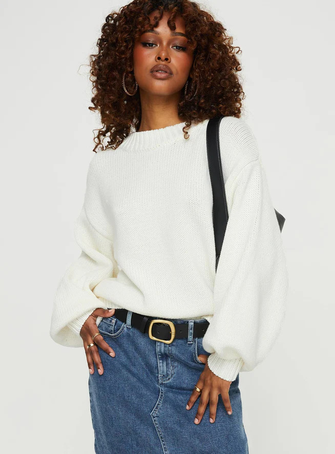 Harmony Knit Sweater White | Princess Polly AU